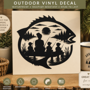 Fishing Family Outdoor Vinyl Decal | Waterproof Camping & Fishing Sticker