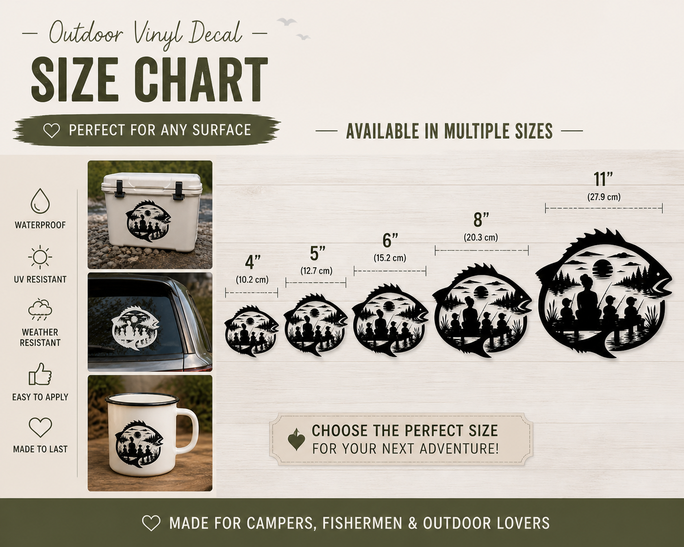 Fishing Family Outdoor Vinyl Decal | Waterproof Camping & Fishing Sticker - Image 5