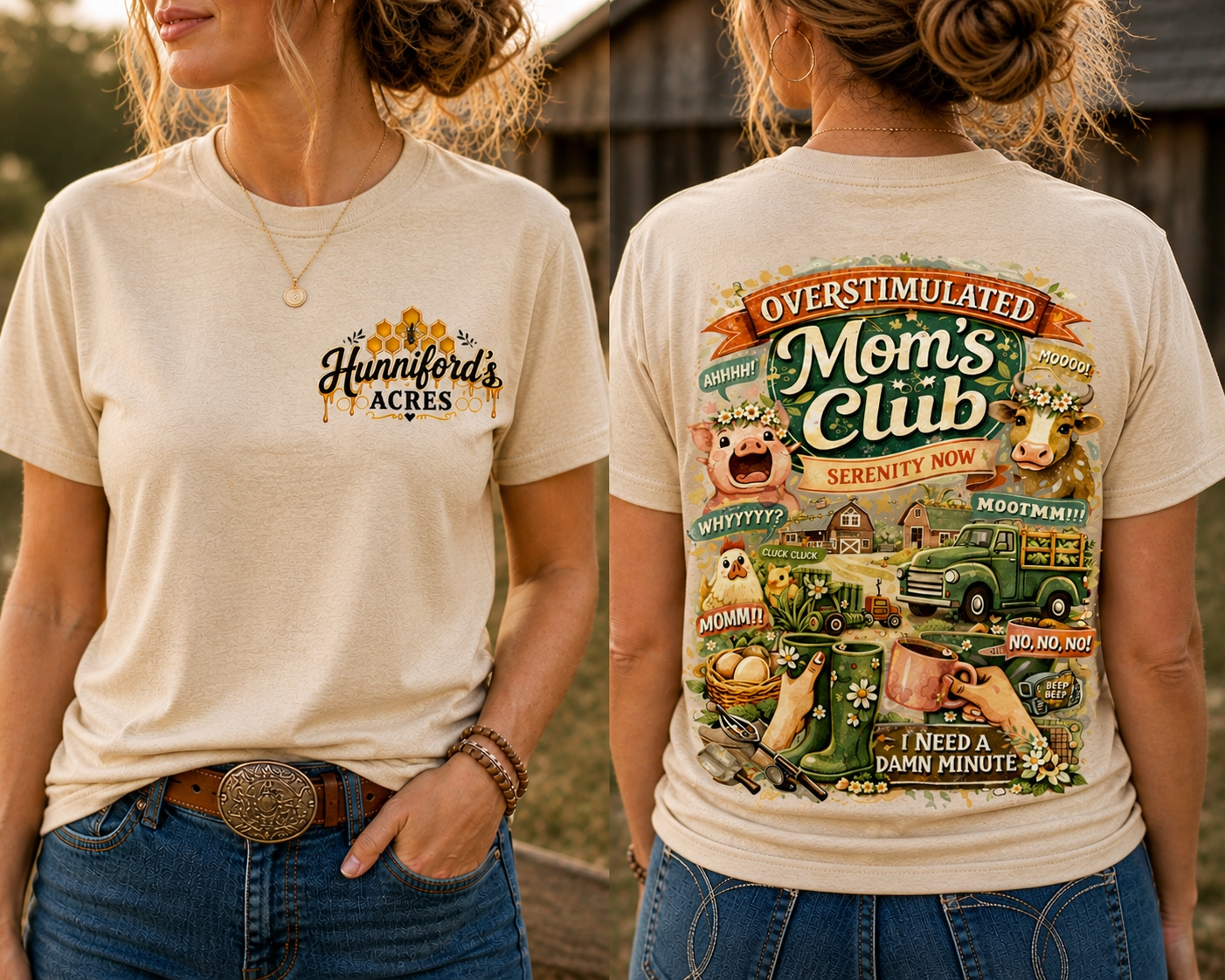 Overstimulated Moms Club Farm Life Tee | Funny Farm Mom Shirt - Image 5