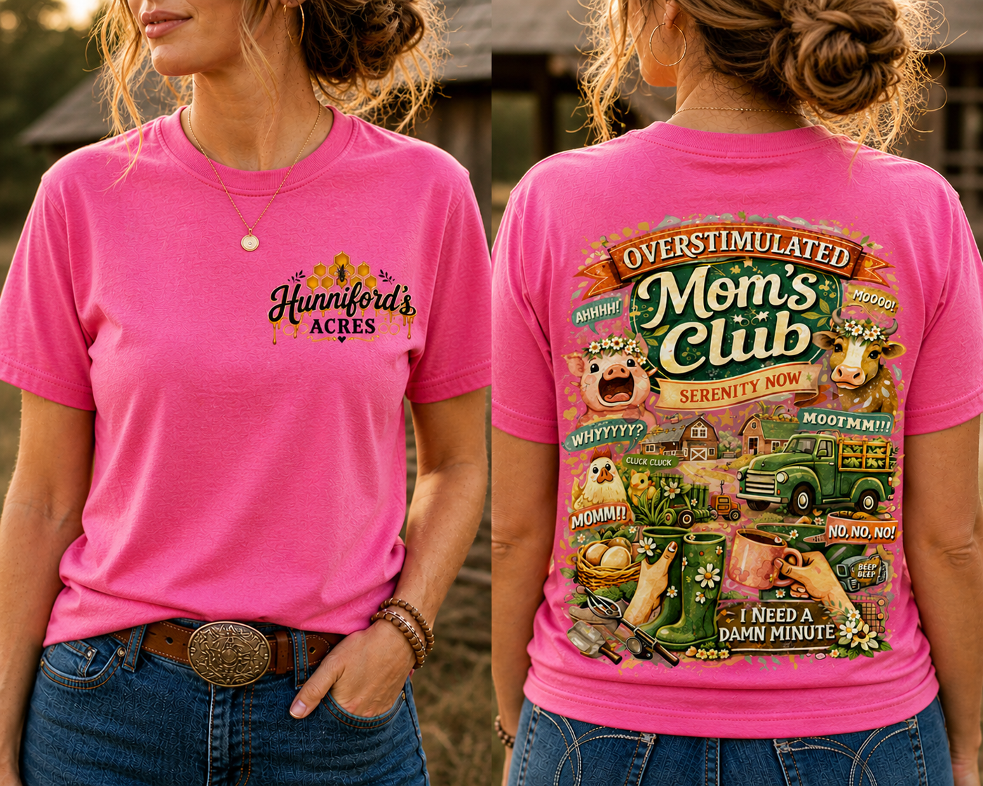 Overstimulated Moms Club Farm Life Tee | Funny Farm Mom Shirt - Image 6