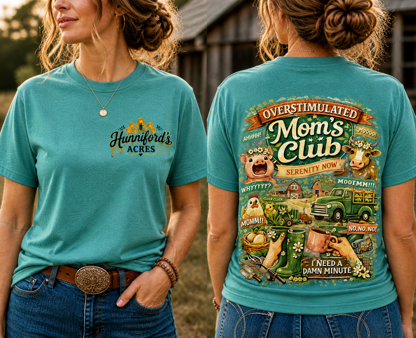 Overstimulated Moms Club Farm Life Tee | Funny Farm Mom Shirt - Image 7