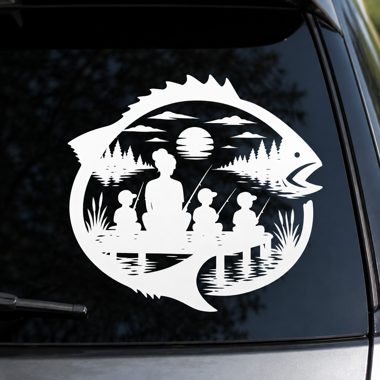 Fishing Family Outdoor Vinyl Decal | Waterproof Camping & Fishing Sticker - Image 9