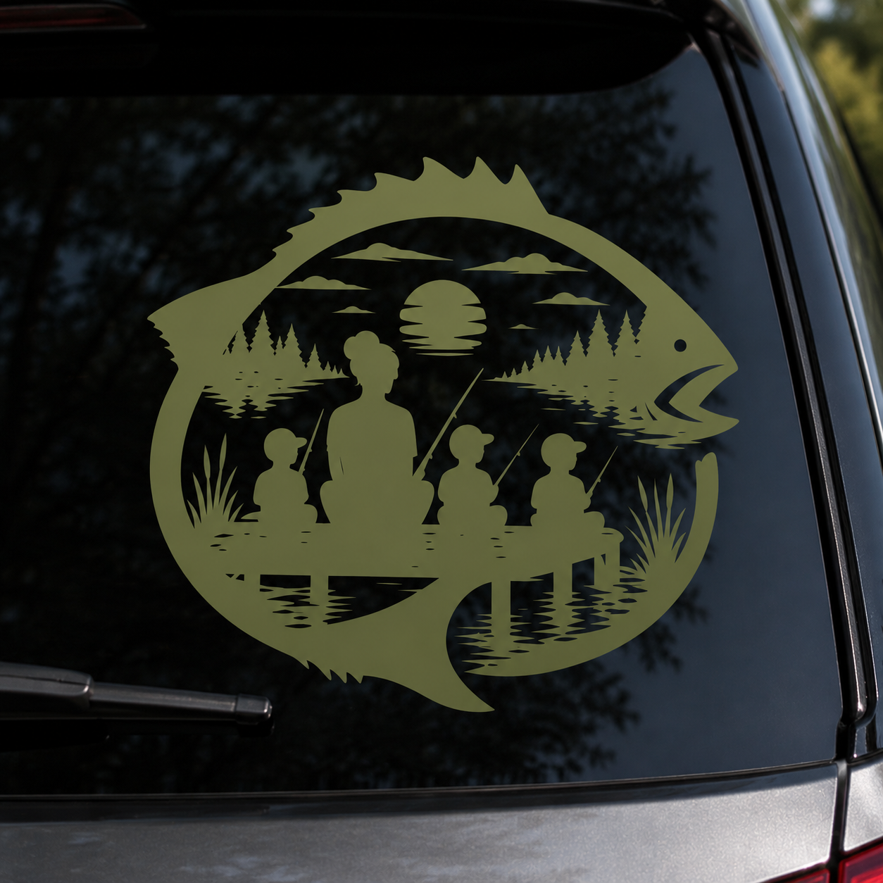 Fishing Family Outdoor Vinyl Decal | Waterproof Camping & Fishing Sticker - Image 10