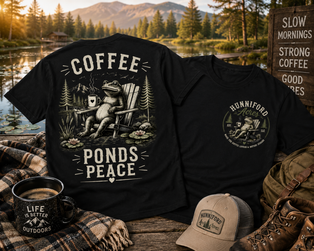 Coffee, Ponds & Peace Frog Nature T-Shirt